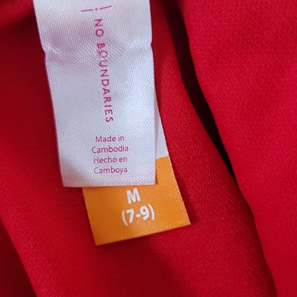 NO BOUNDARIES Juniors' Lace Up One Piece Swimsuit Red with White Laces Size 7-9. - Picture 5 of 6